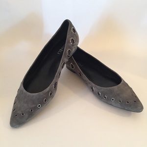 Vaneli Gray Suede Flat